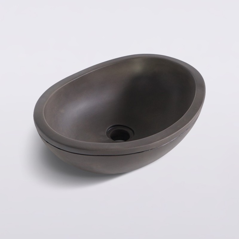 Waschbecken aus Beton - Tiefanthrazit - Mineralis