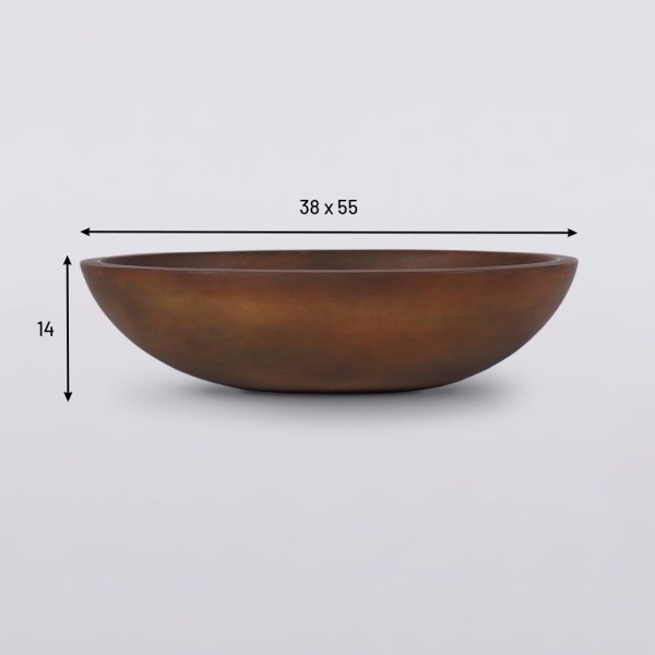 Betonwaschbecken oval - Vintage Braun - Raw Blend