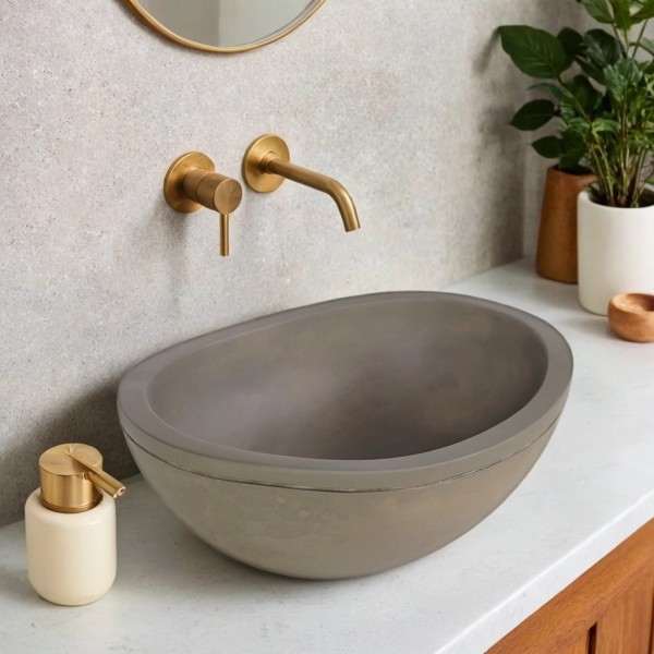 Waschbecken aus Beton - Naturfarbe - Mineralis