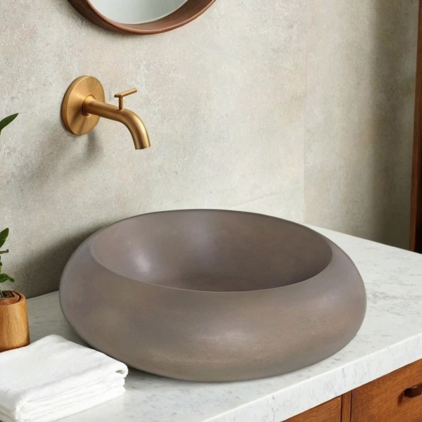 Betonwaschbecken rund - Naturfarbe - Concrete Essence