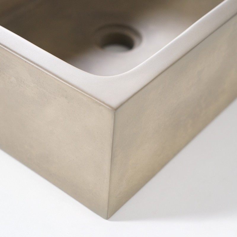 Rechteckiges Betonwaschbecken - Naturfarbe - Slate Wave