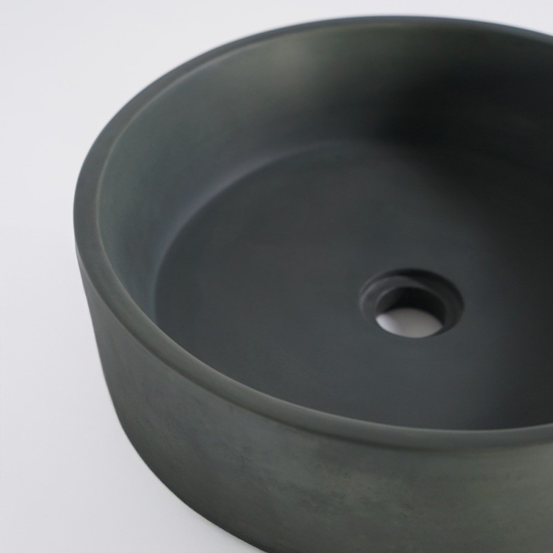 Betonwaschbecken rund - Kupfergrün - Mineral