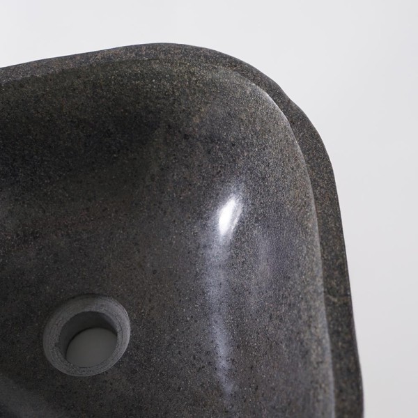 Aufsatz-Badezimmerwaschbecken aus poliertem Stein - River Stone