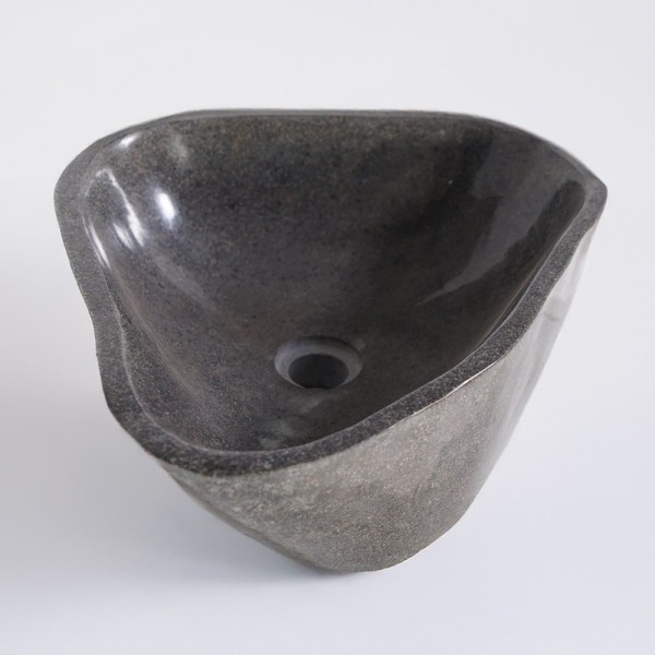 Aufsatz-Badezimmerwaschbecken aus poliertem Stein - River Stone