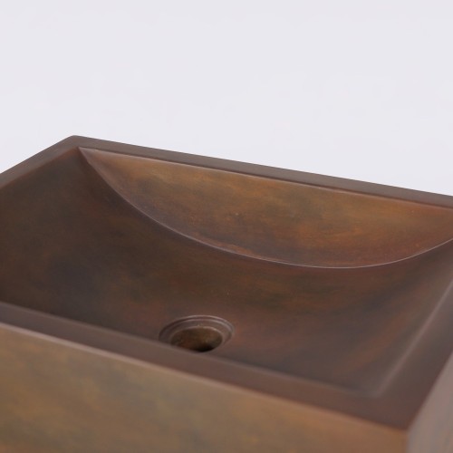 Betonwaschbecken rechteckig - Vintage Braun - Pure Cast