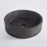 Rundes Waschbecken aus Beton - Tiefanthrazit - Mineral