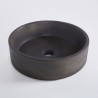 Rundes Waschbecken aus Beton - Tiefanthrazit - Mineral