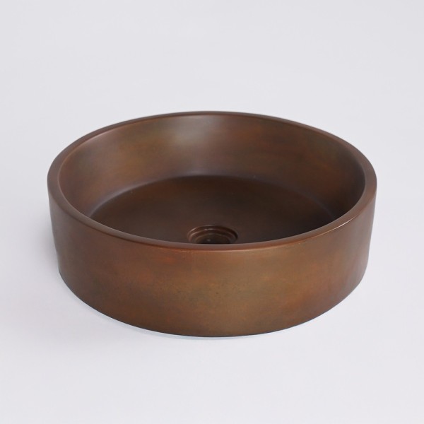 Rundes Waschbecken aus Beton - Vintage Braun - Mineral