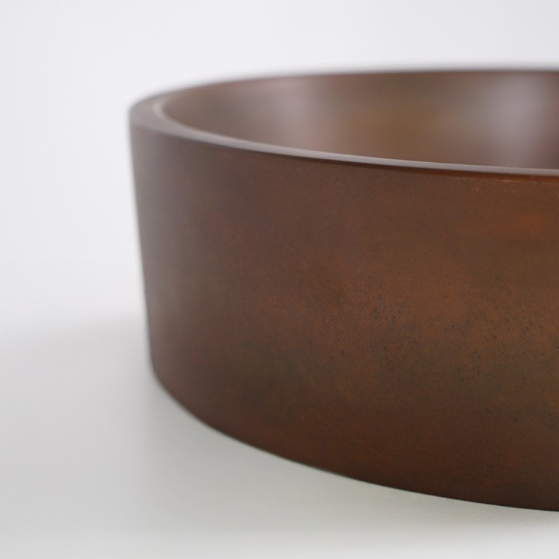 Rundes Waschbecken aus Beton - Vintage Braun - Mineral