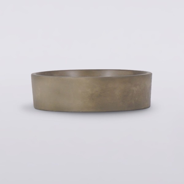Rundes Waschbecken aus Beton - Naturfarbe - Mineral