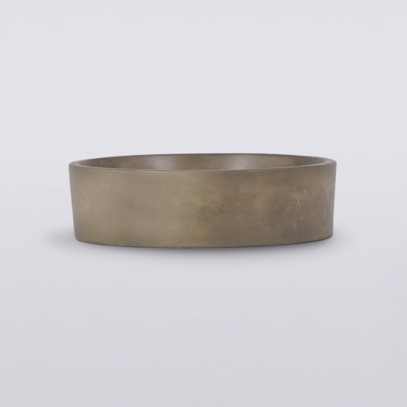 Rundes Waschbecken aus Beton - Naturfarbe - Mineral