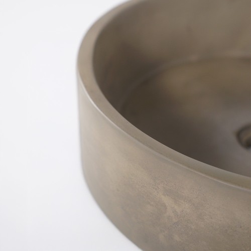 Rundes Waschbecken aus Beton - Naturfarbe - Mineral