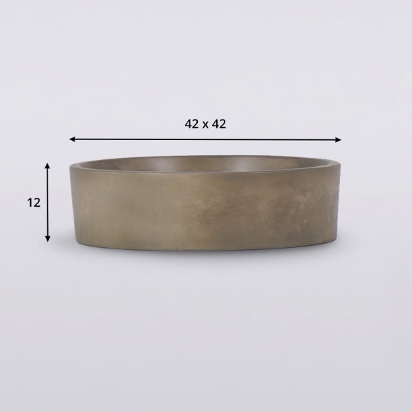 Rundes Waschbecken aus Beton - Naturfarbe - Mineral