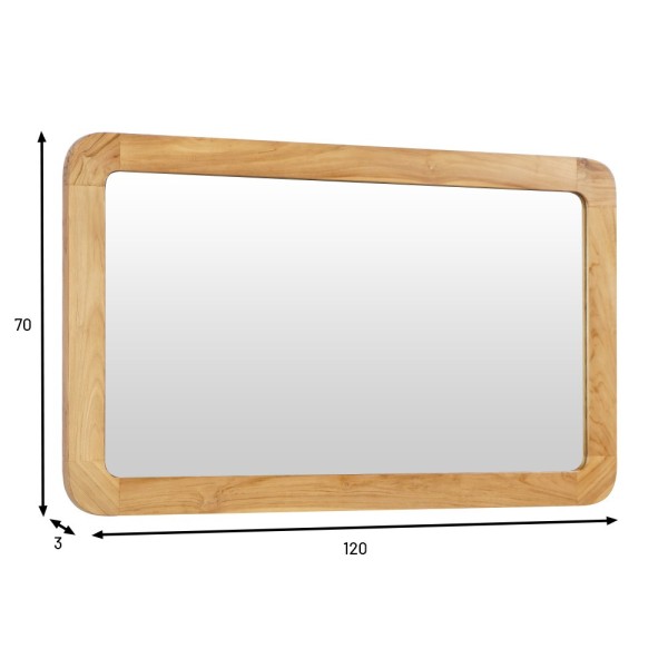 Rechthoekige badkamerspiegel 120 cm x 70 cm met afgeronde hoeken