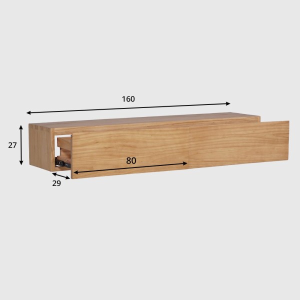Aufsatzwaschtisch aus Massivholz 160 cm - Trinity