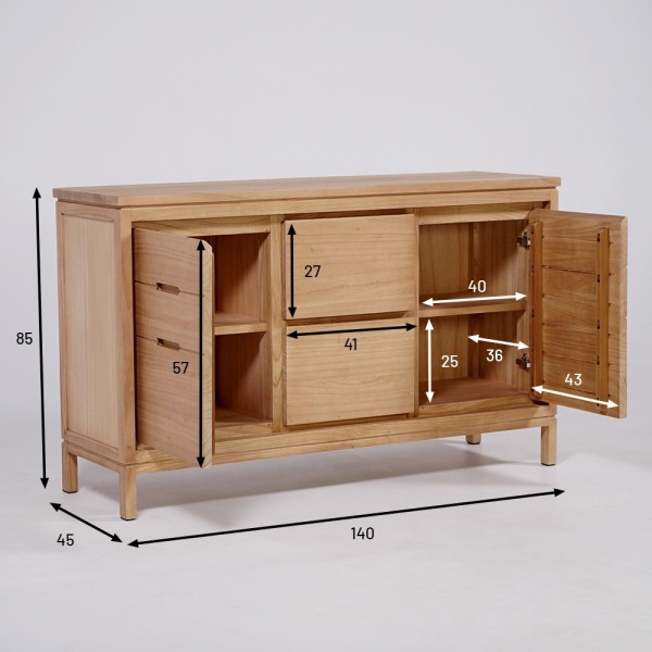 Buffet aus Massivholz 140 cm - Ashwini
