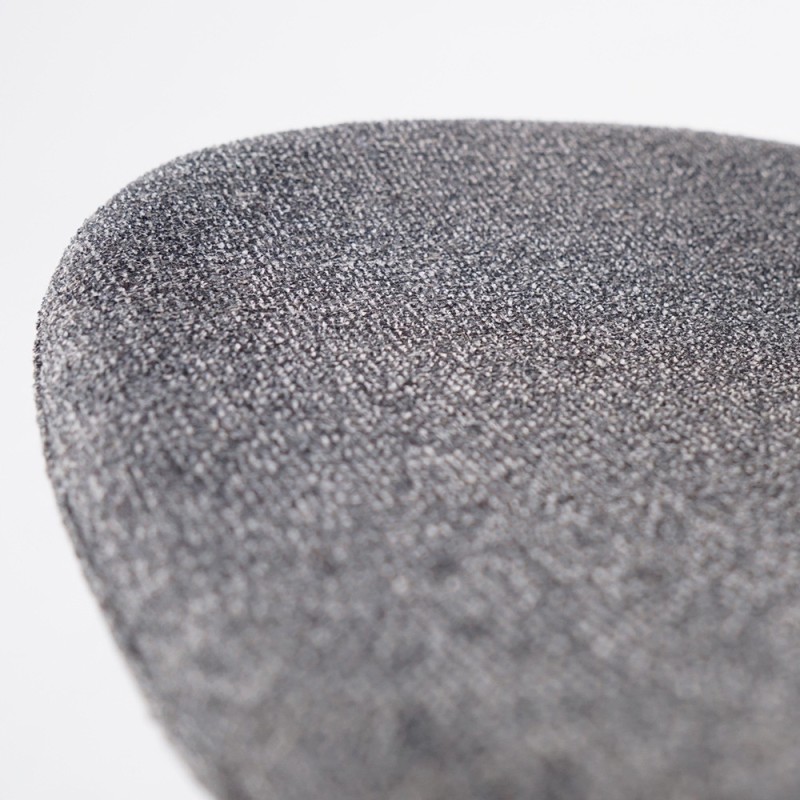 Esszimmerstuhl mit grauem Bouclé-Stoff und schwarzen Eschenholzpeids - Paragon