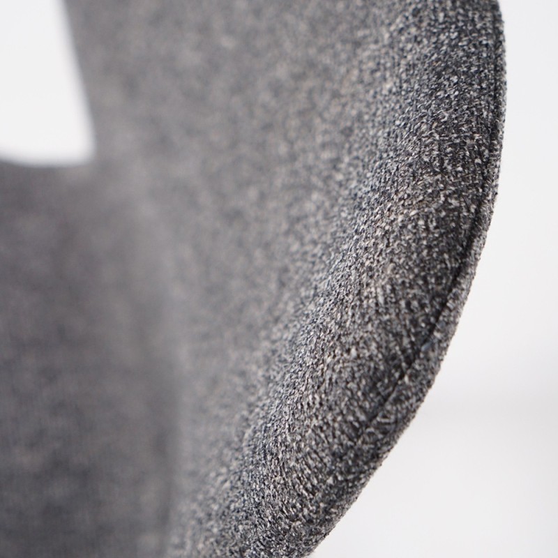 Esszimmerstuhl mit grauem Bouclé-Stoff und schwarzen Eschenholzpeids - Paragon