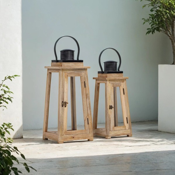 2er-Set Laternen aus Holz und Metall - Cap Ferret