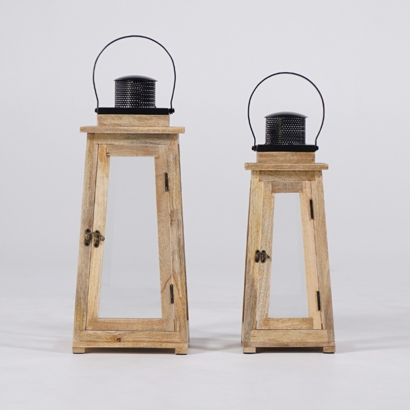 2er-Set Laternen aus Holz und Metall - Cap Ferret