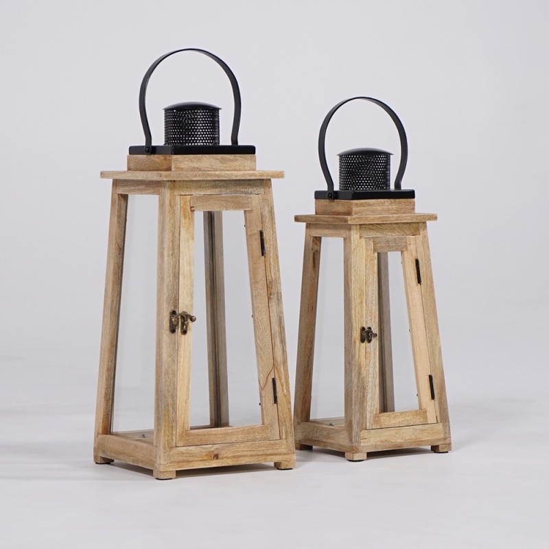 2er-Set Laternen aus Holz und Metall - Cap Ferret