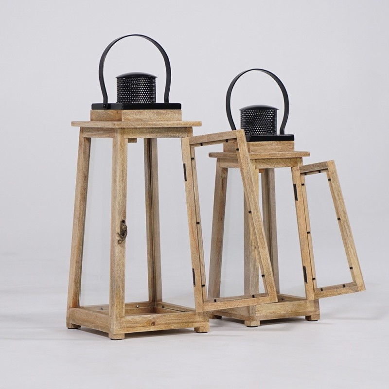 2er-Set Laternen aus Holz und Metall - Cap Ferret