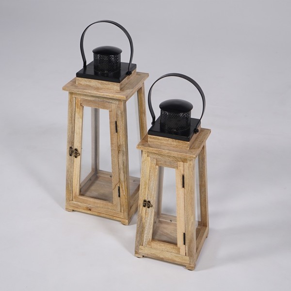 2er-Set Laternen aus Holz und Metall - Cap Ferret
