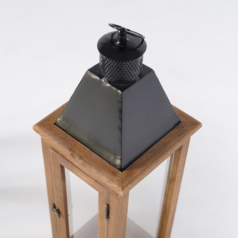 2er-Set Laternen aus Holz und Metall - Hudson