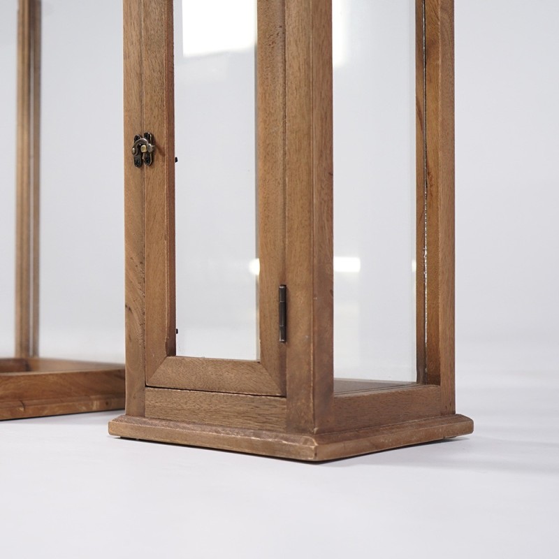 2er-Set Laternen aus Holz und Metall - Hudson