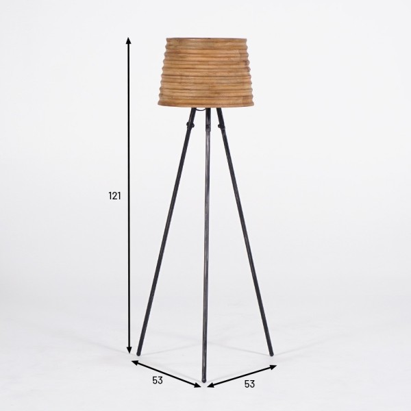 Stehlampe aus Naturholz - Nomade