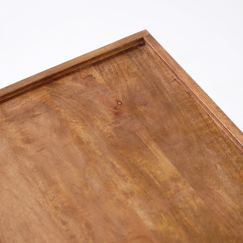 Couchtisch aus Naturholz und Metallbeinen - Modula