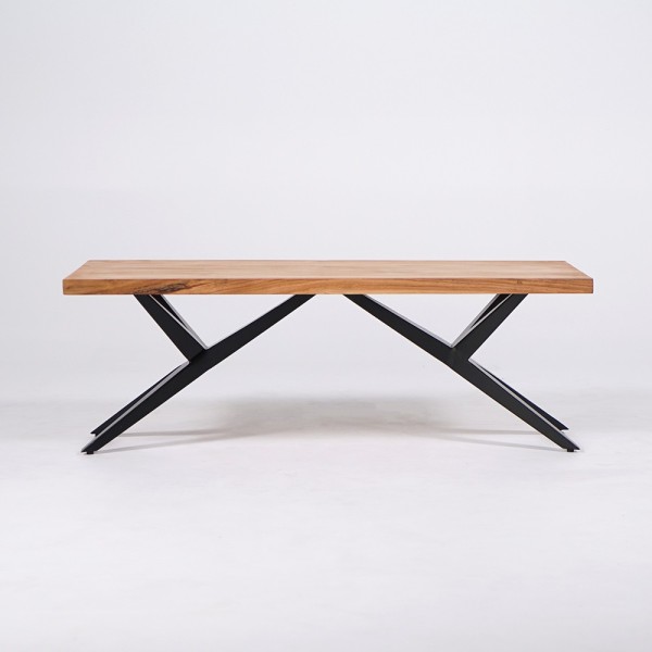 Couchtisch aus Naturholz mit Metallbeinen - Helix