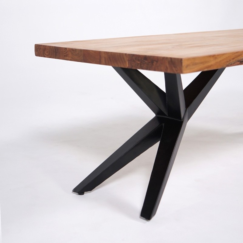 Couchtisch aus Naturholz mit Metallbeinen - Helix