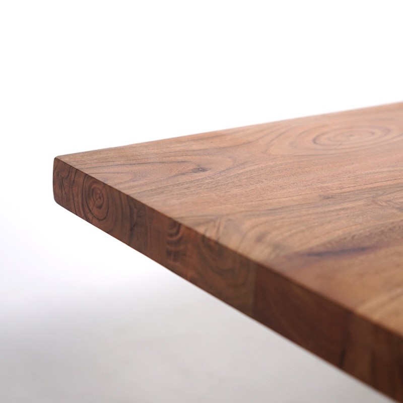 Couchtisch aus Naturholz mit Metallbeinen - Helix