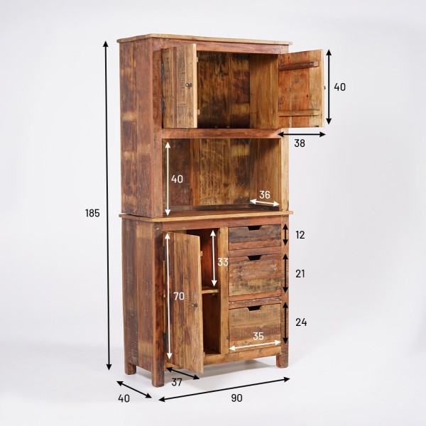Highboard aus recyceltem Holz - Terra Nova