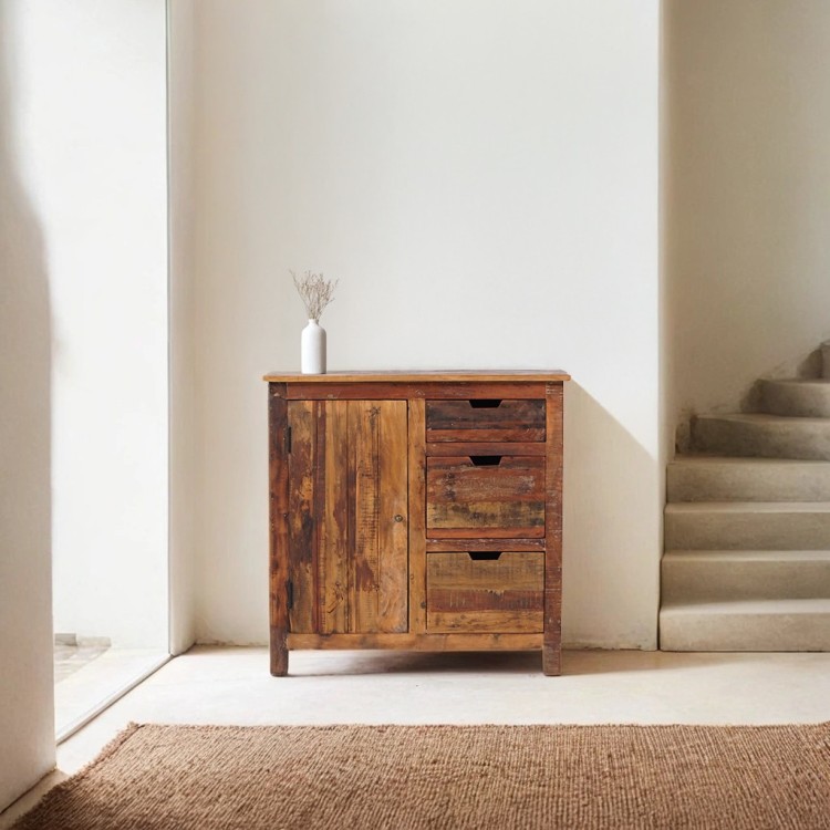Anrichte 90 cm aus recyceltem Holz - Terra Nova