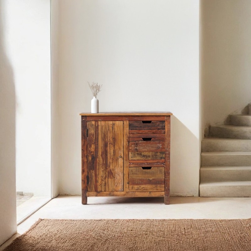 Anrichte 90 cm aus recyceltem Holz - Terra Nova