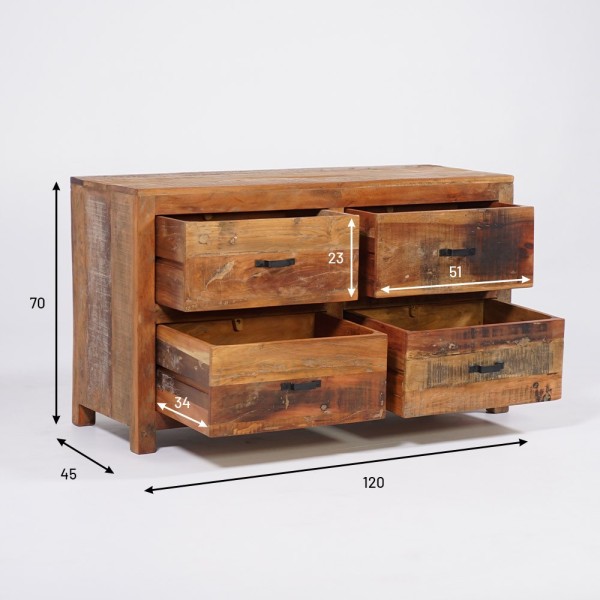 Kommode aus recyceltem Holz - Terra Nova
