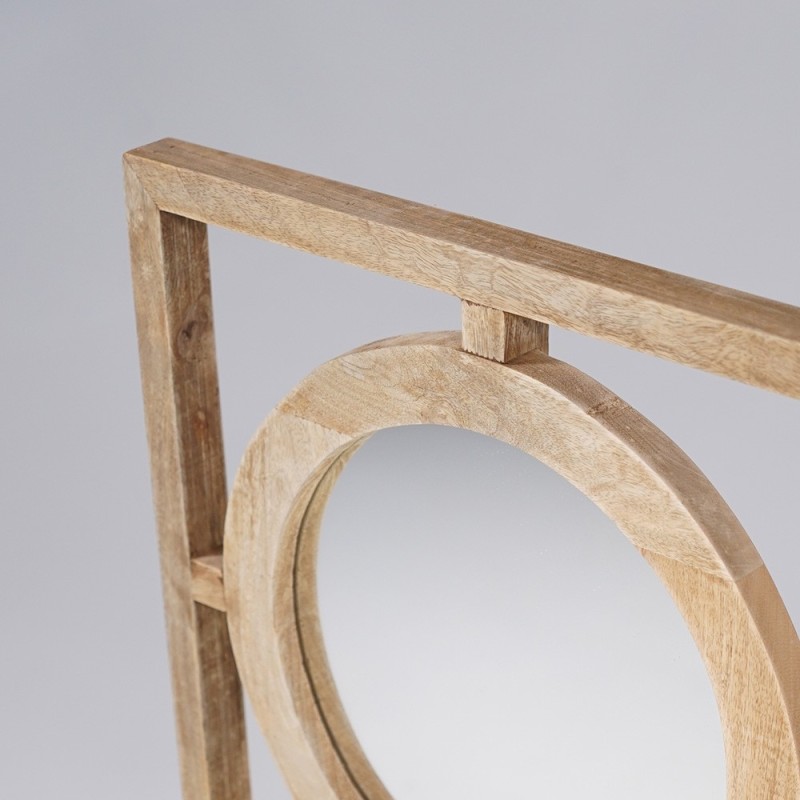 Rechteckiges Set 145 x 50 cm aus runden Spiegeln mit Holzrahmen - Ellipse