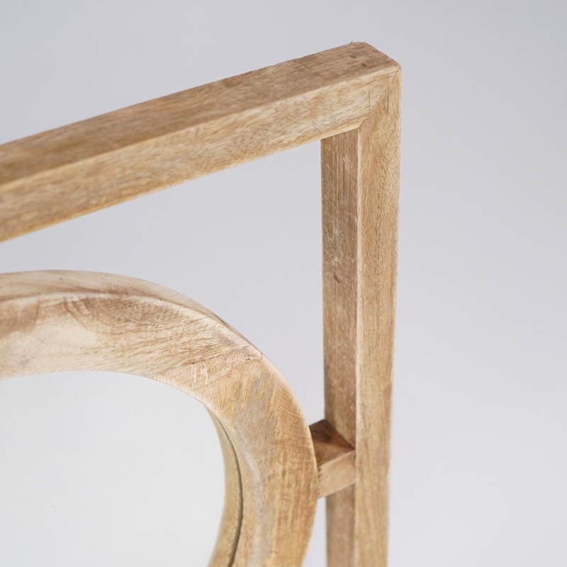 Rechteckiges Set 145 x 50 cm aus runden Spiegeln mit Holzrahmen - Ellipse