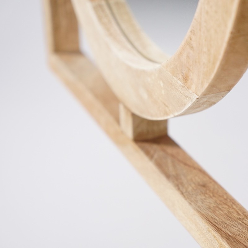 Rechteckiges Set 145 x 50 cm aus runden Spiegeln mit Holzrahmen - Ellipse