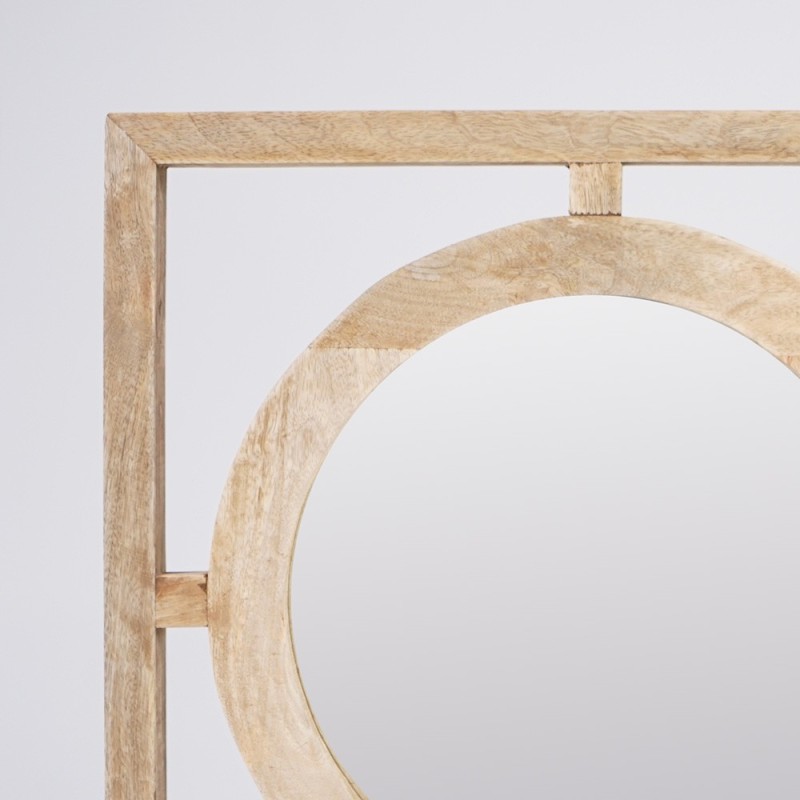 Rechteckiges Set 145 x 50 cm aus runden Spiegeln mit Holzrahmen - Ellipse