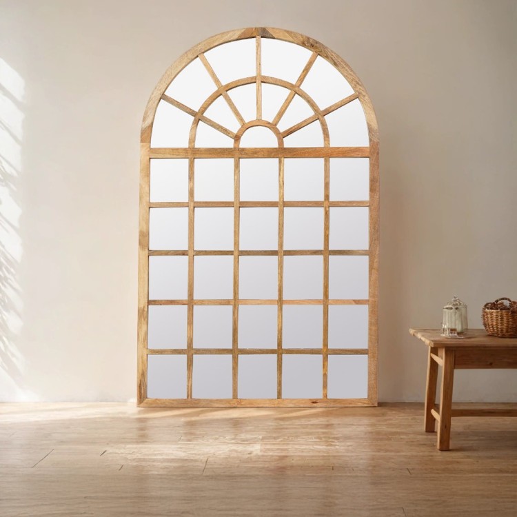 Spiegel 100 x 159 cm mit Rahmen aus NaturholzCliquez pour utiliser cette solution