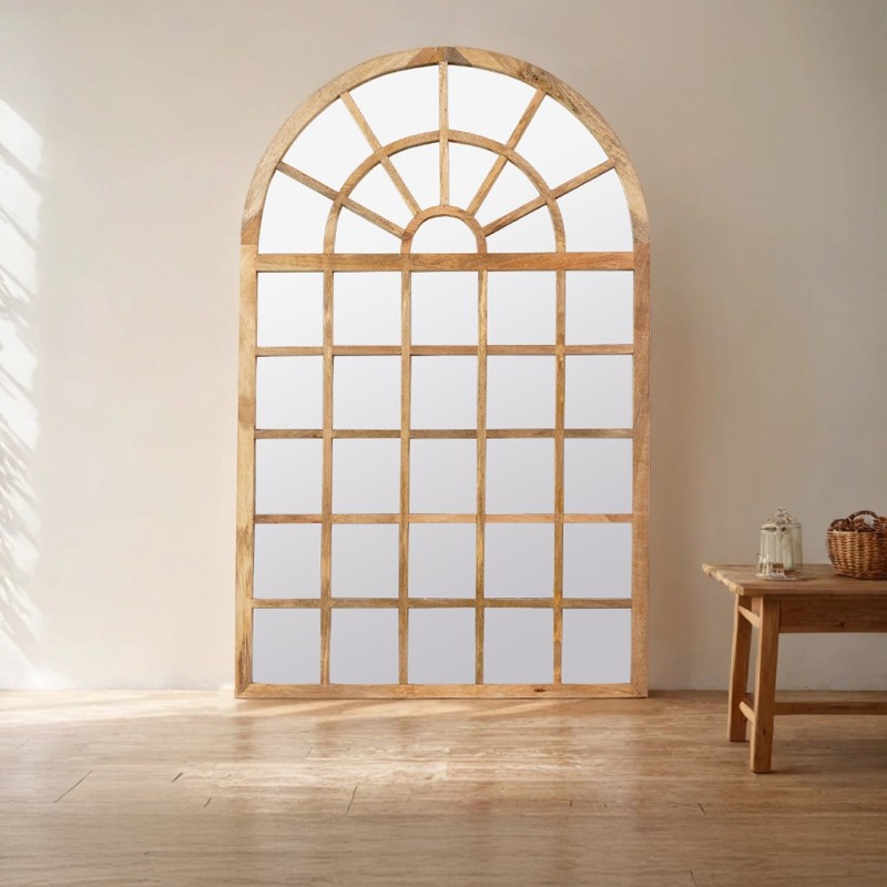 Spiegel 100 x 159 cm mit Rahmen aus NaturholzCliquez pour utiliser cette solution
