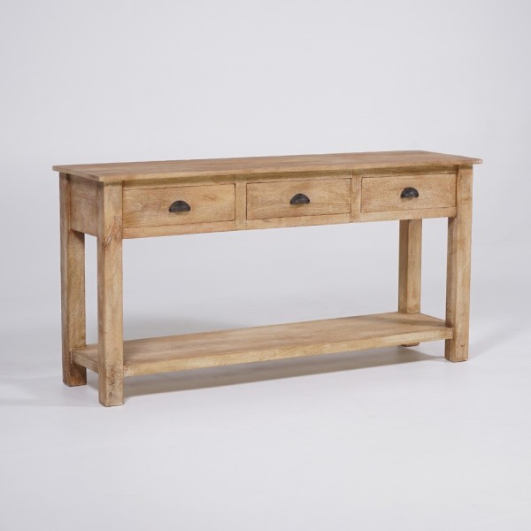 Konsole aus Naturholz mit 3 Schubladen - Timber
