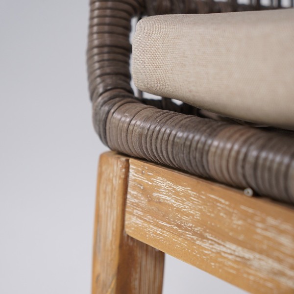 Stuhl aus Holz und Korbgeflecht - Java