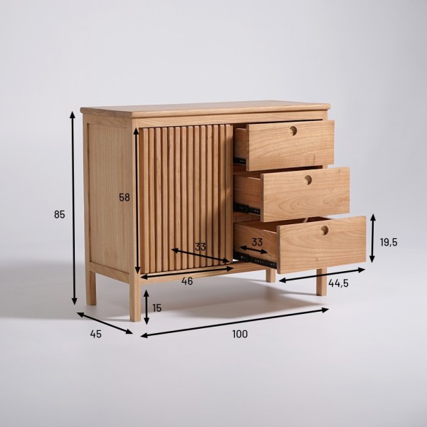 Anrichte aus Massivholz 100 cm - Rohini