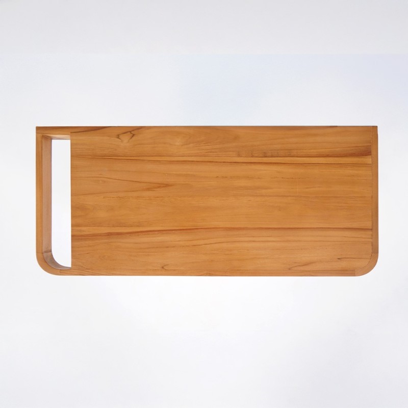 Wandablage aus Teakholz für Badezimmerwaschbecken - Lattis