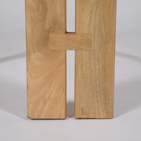 Stuhl aus Holz und Bouclé-Stoff weiß - Eira