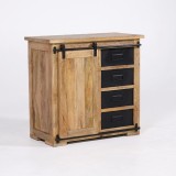 Kleines industrielles Buffet aus Holz und Metall 90cm - Paris